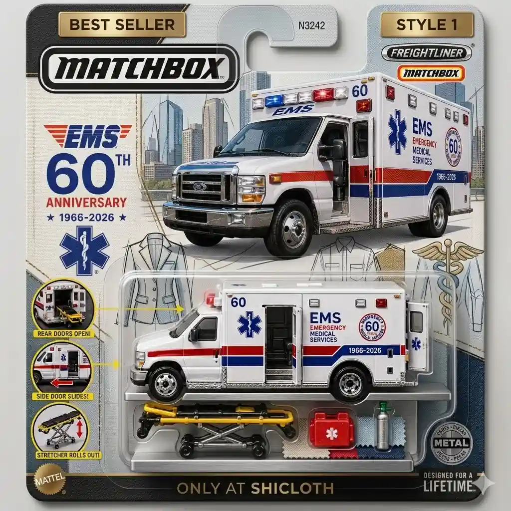 Hot Wheels Matchbox Working Rigs EMS 60th Anniversary Ambulance