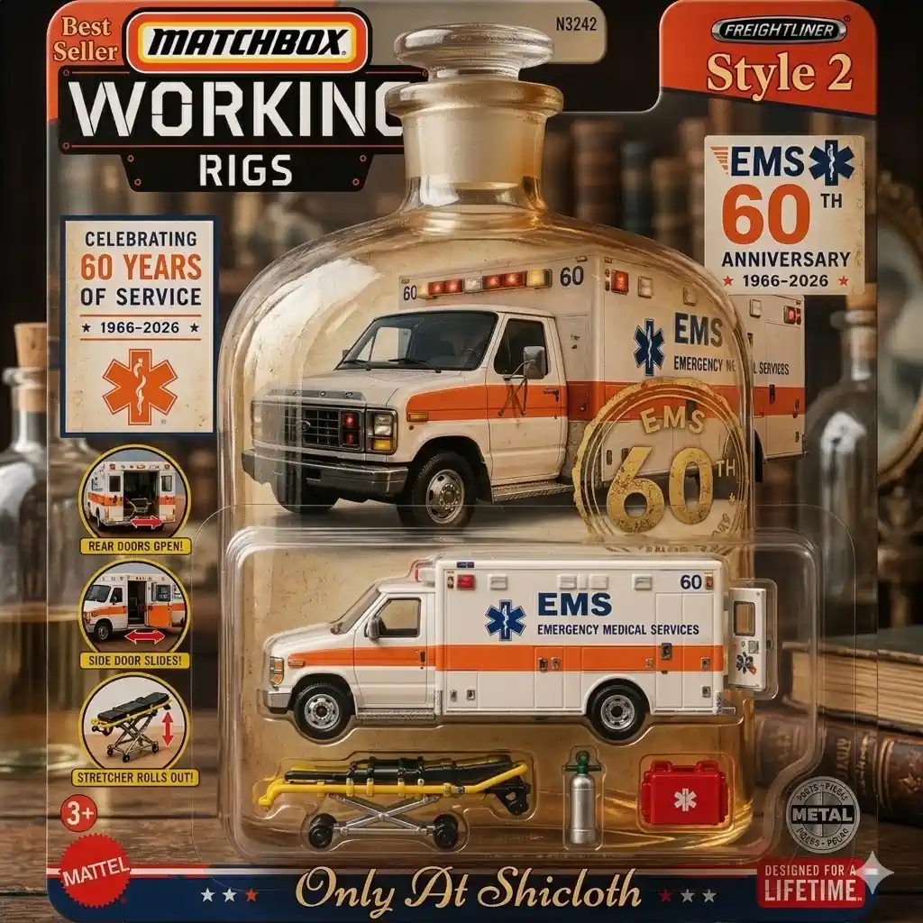 Alternative view of Hot Wheels Matchbox Working Rigs EMS 60th Anniversary Ambulance