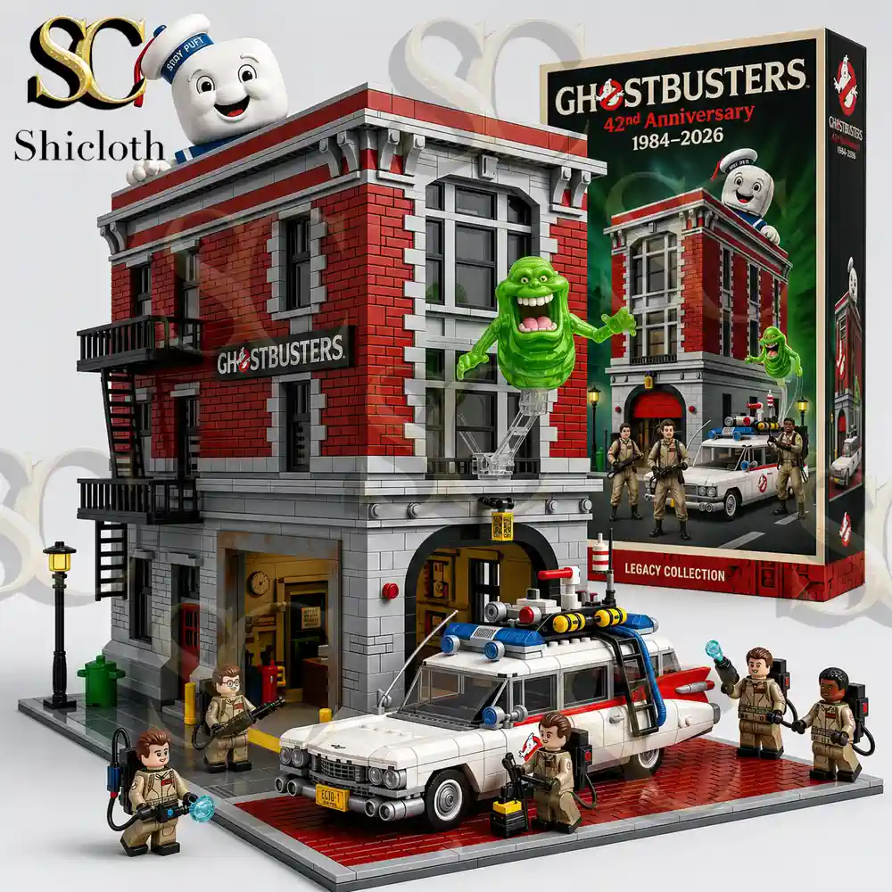 Alternative view of Ghostbusters Firehouse Headquarters 42nd Anniversary Building Brick Set