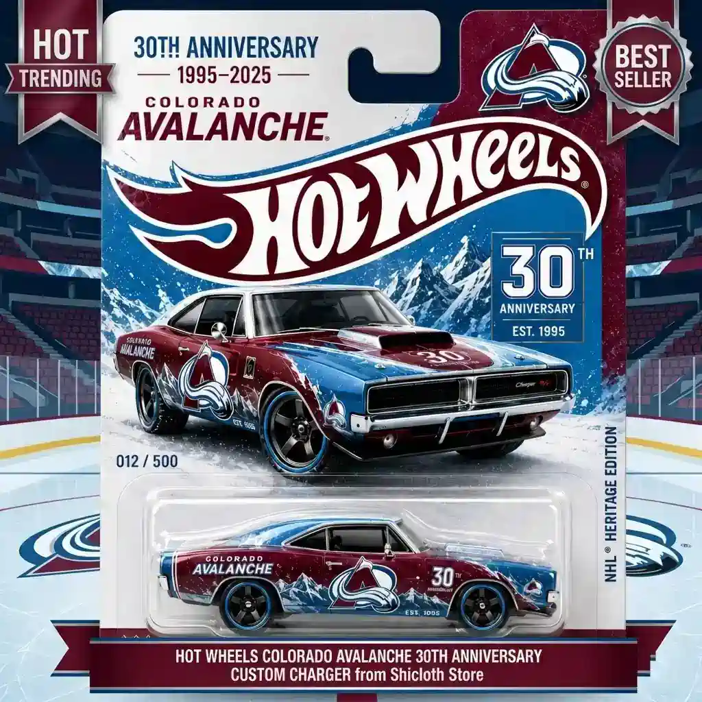 Colorado Avalanche thirtieth anniversary custom charger model in premium display packaging from Shicloth Store!