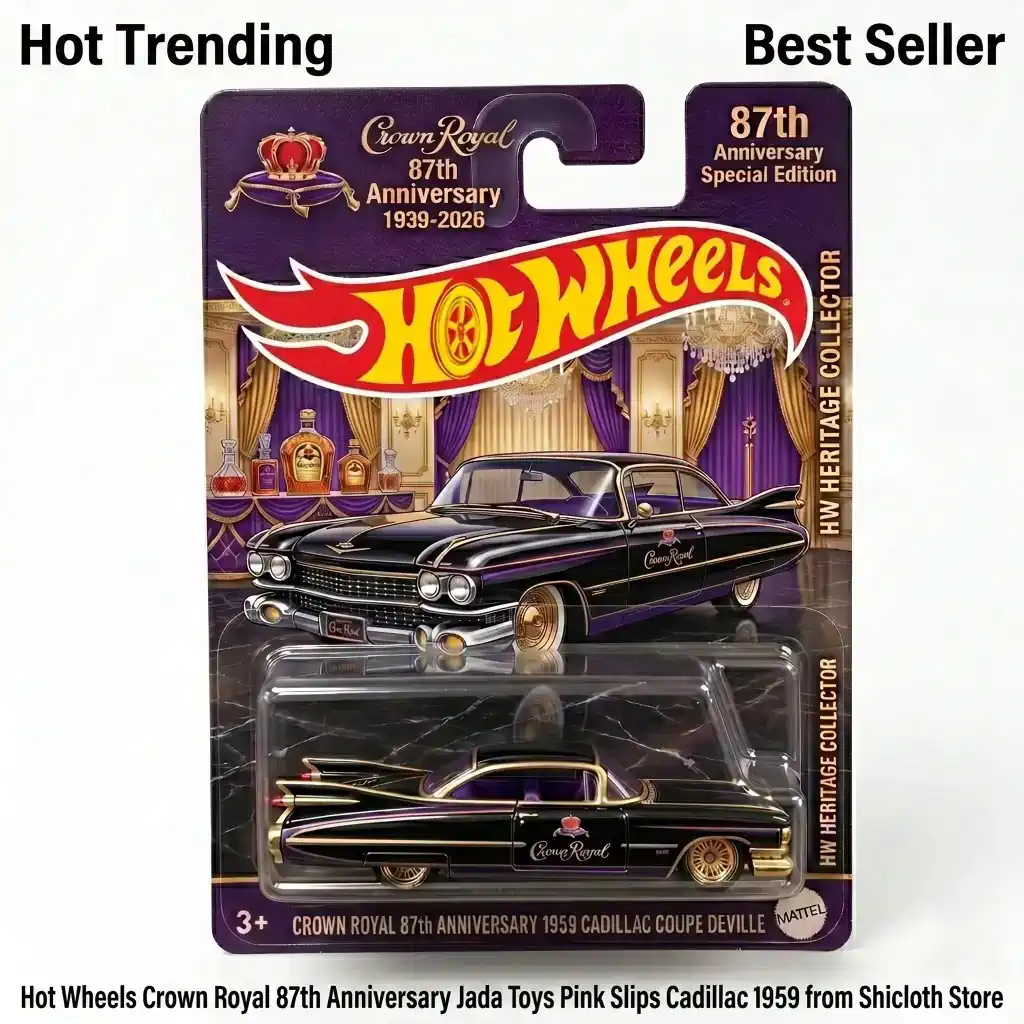 Hot Wheels Crown Royal 87th Anniversary Cadillac collectible display from Shicloth Store!