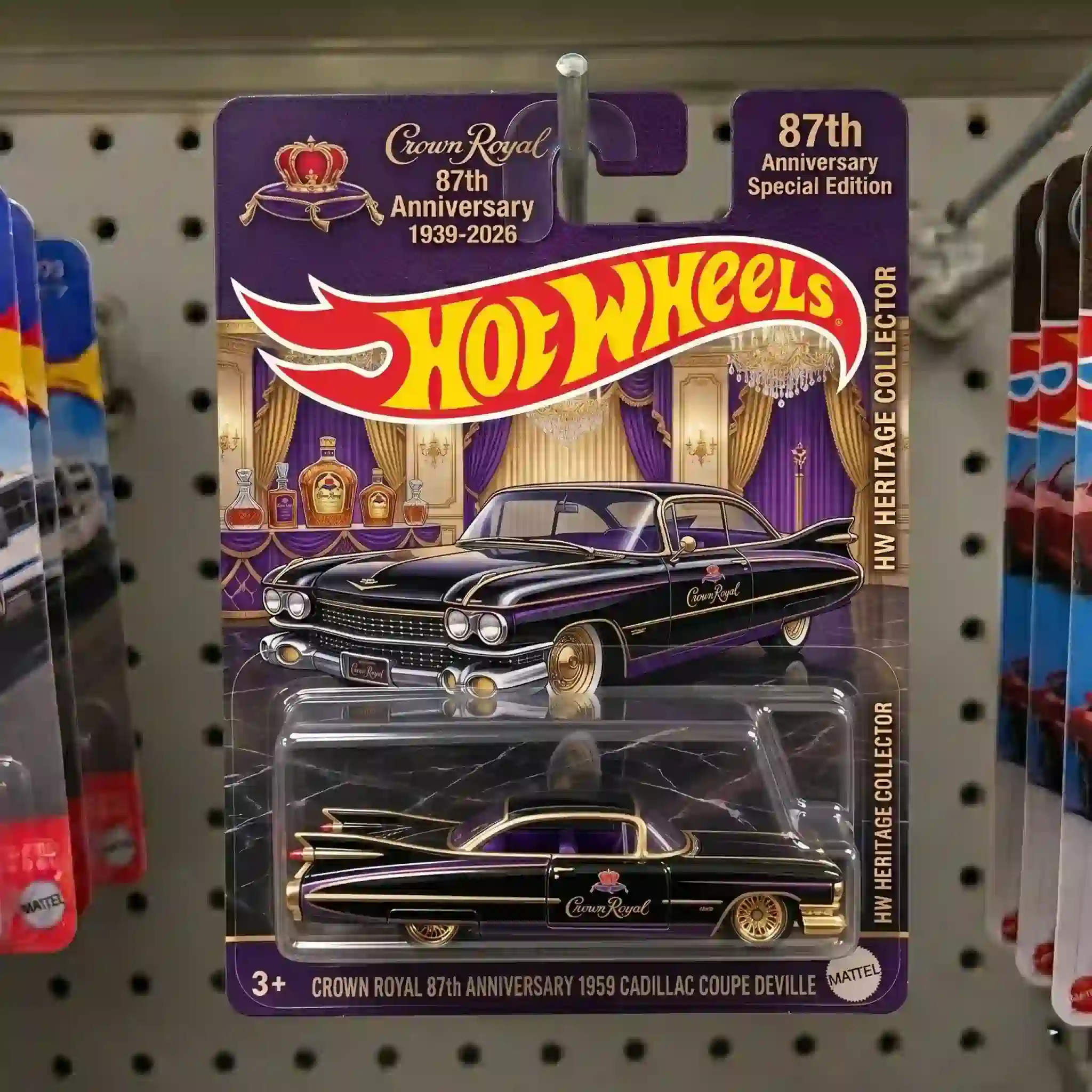 Crown Royal Cadillac collectible package displayed on a retail shelf!