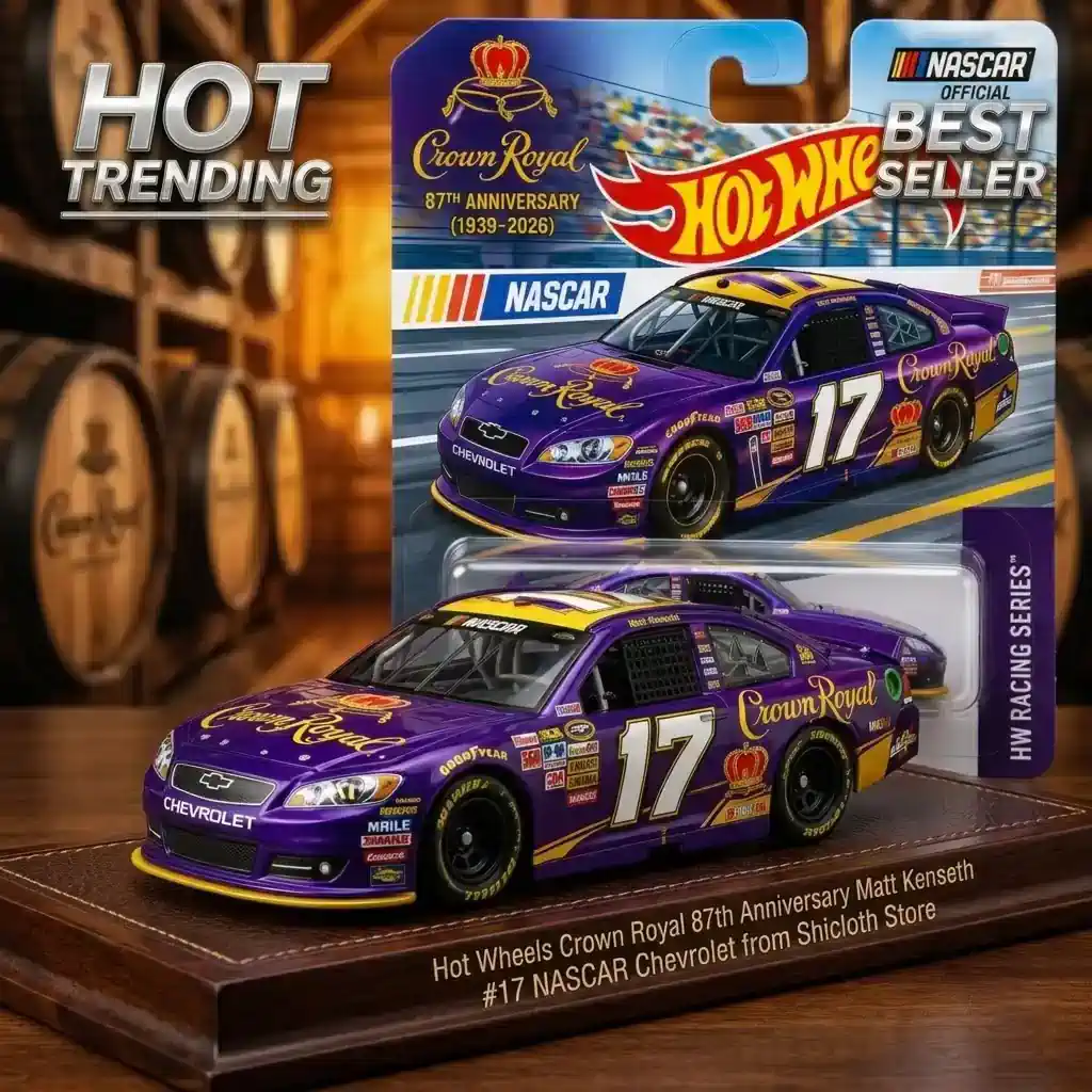 Purple Crown Royal Matt Kenseth NASCAR Chevrolet model car on Shicloth display stand!