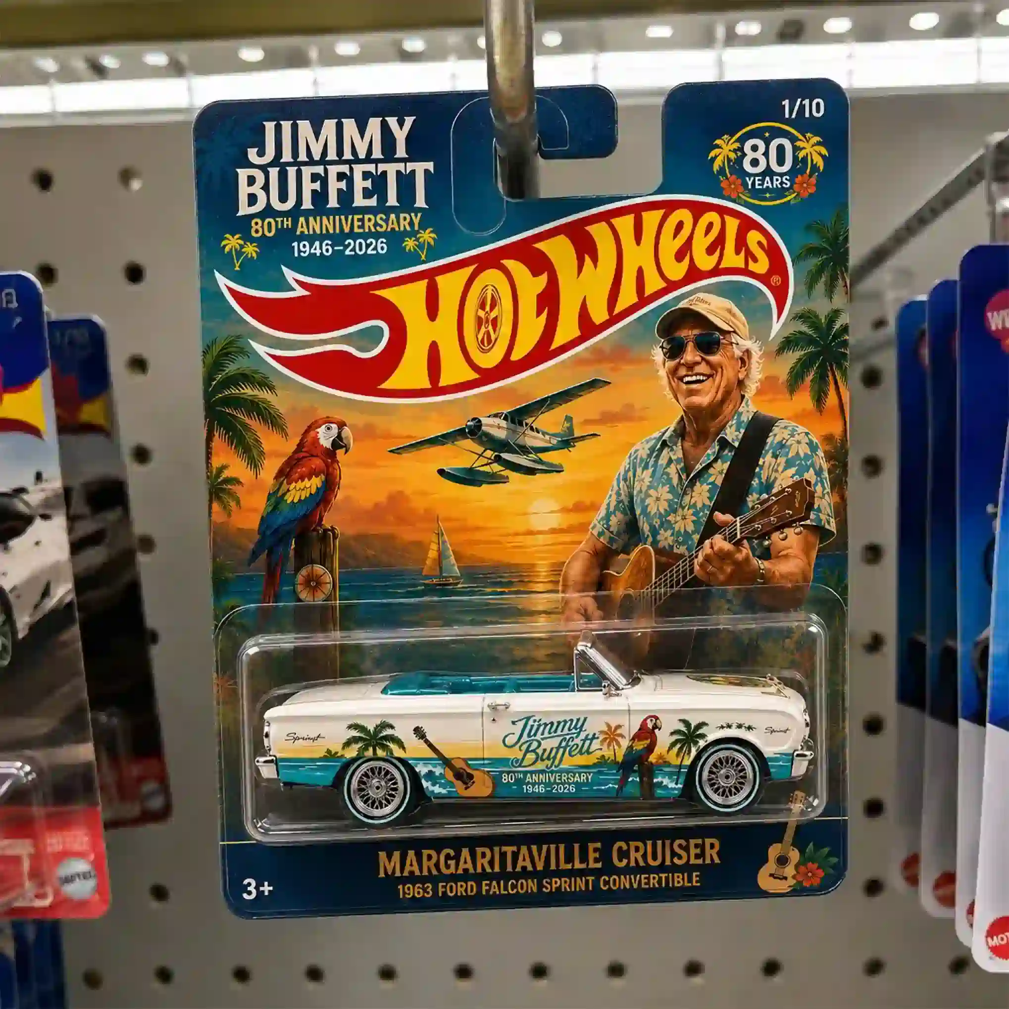 Hot Wheels Jimmy Buffett 80th Anniversary Margaritaville Cruiser 4 White Hot Wheels Jimmy Buffett 80th Anniversary Margaritaville Cruiser in original packaging