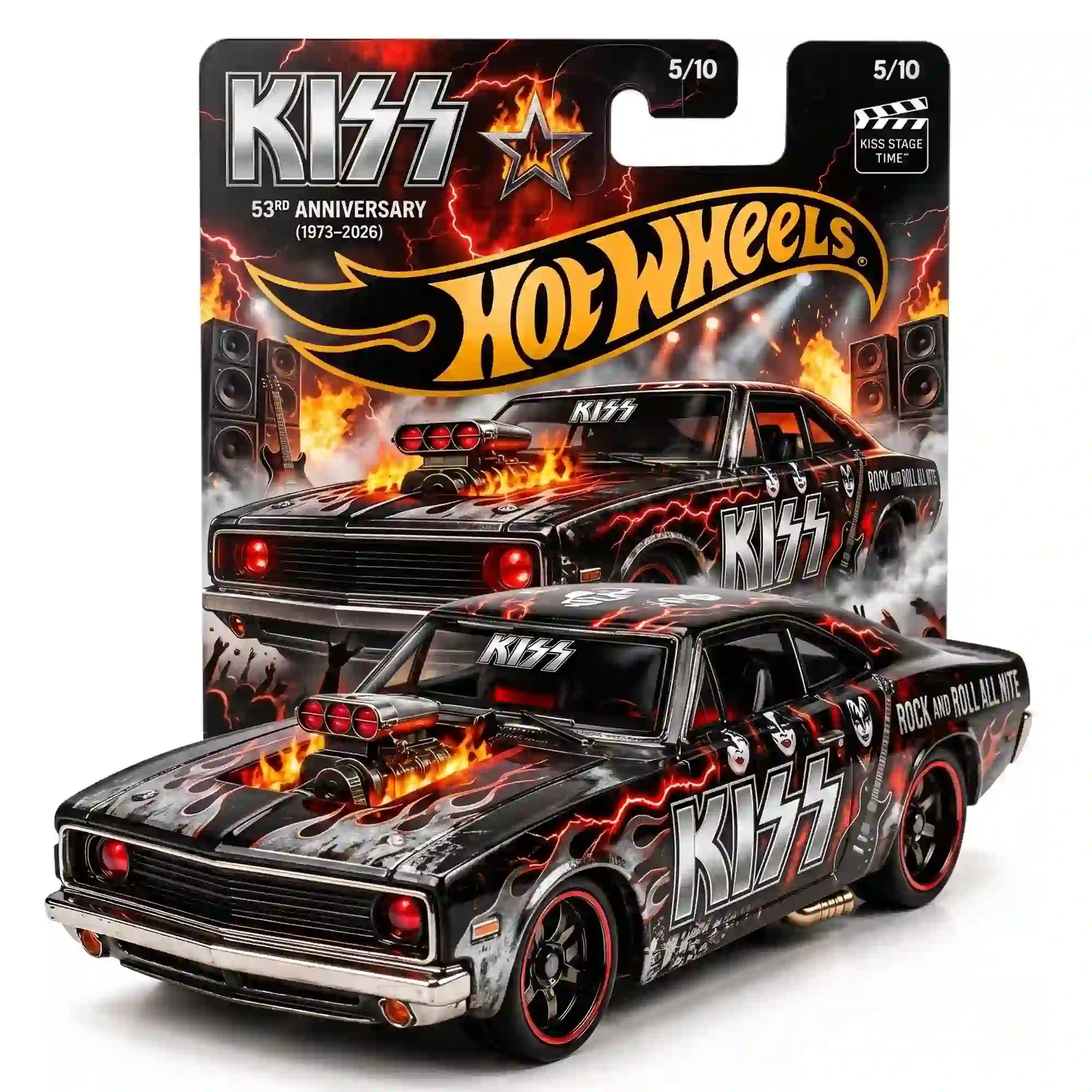 Hot Wheels KISS 53rd Anniversary collectible die-cast muscle car
