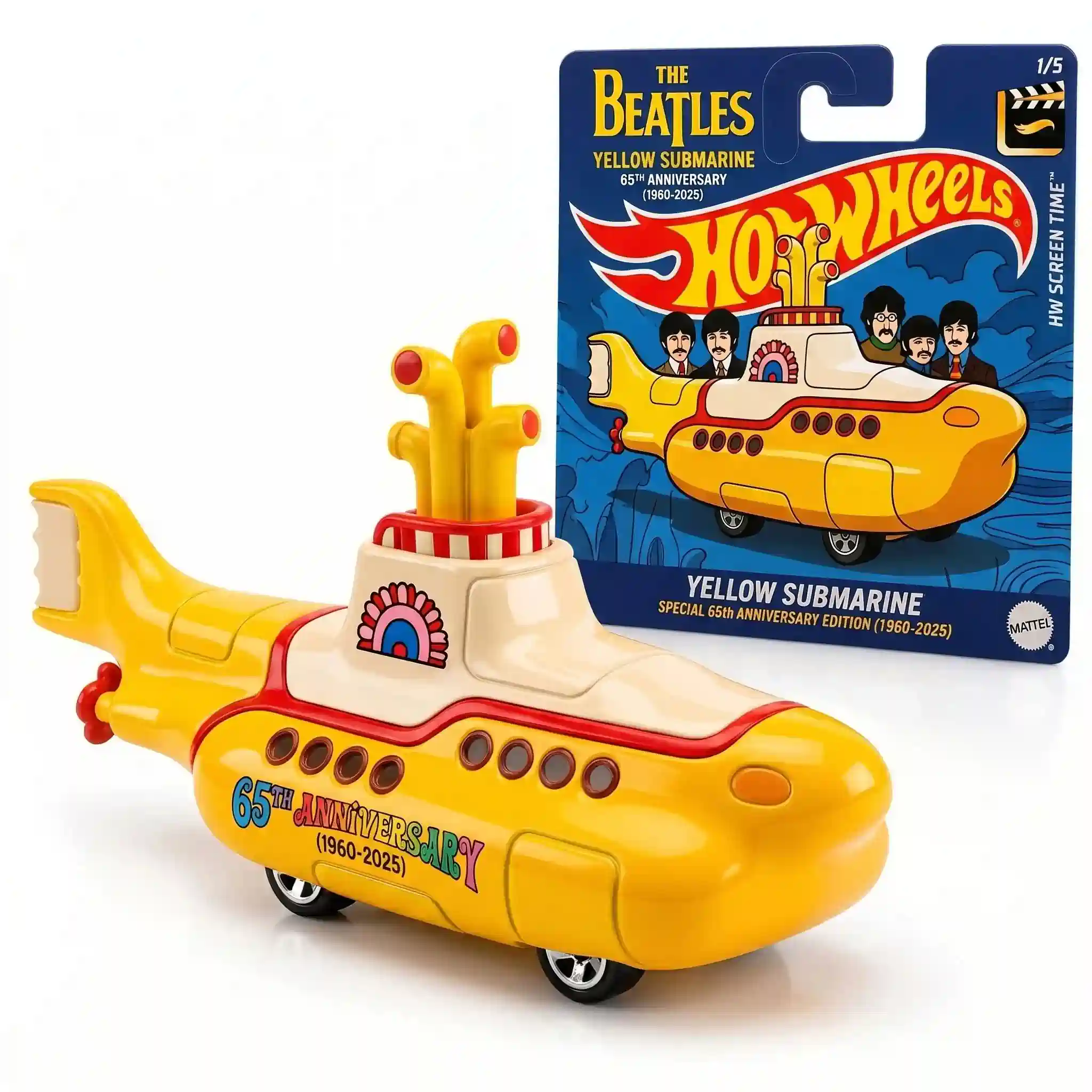 Alternative view of Hot Wheels The Beatles Yellow Submarine 65th Anniversary Edition Toy