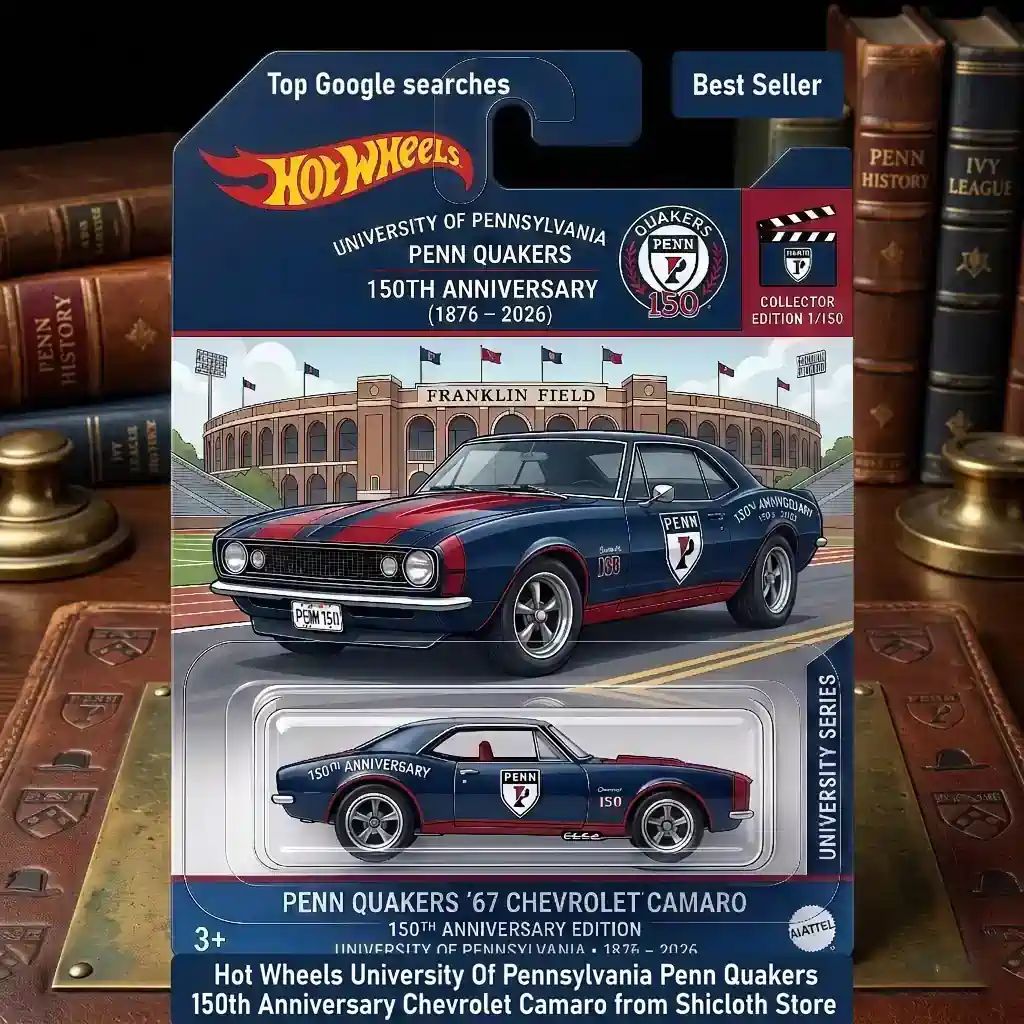 Dragon’s Hoard Coin & Key Tray 90 Hot Wheels University of Pennsylvania Penn Quakers 150th Anniversary Chevrolet Camaro packaging