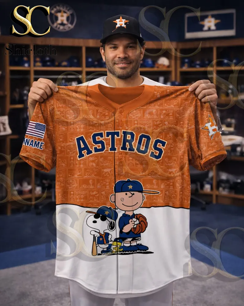 Alternative view of Houston Astros Baseball x Peanuts Special Edition Baseball Jersey