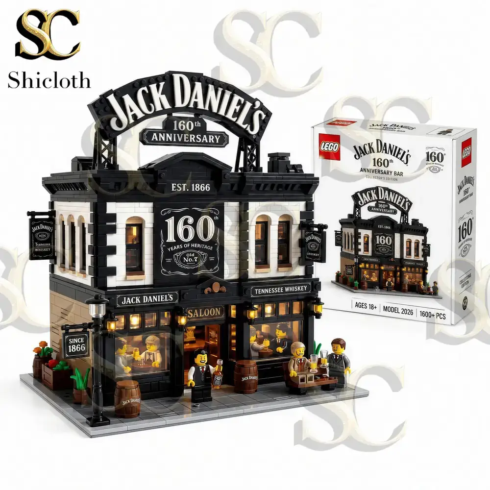 Jack Daniels anniversary bar building brick model with collector box by Shicloth!