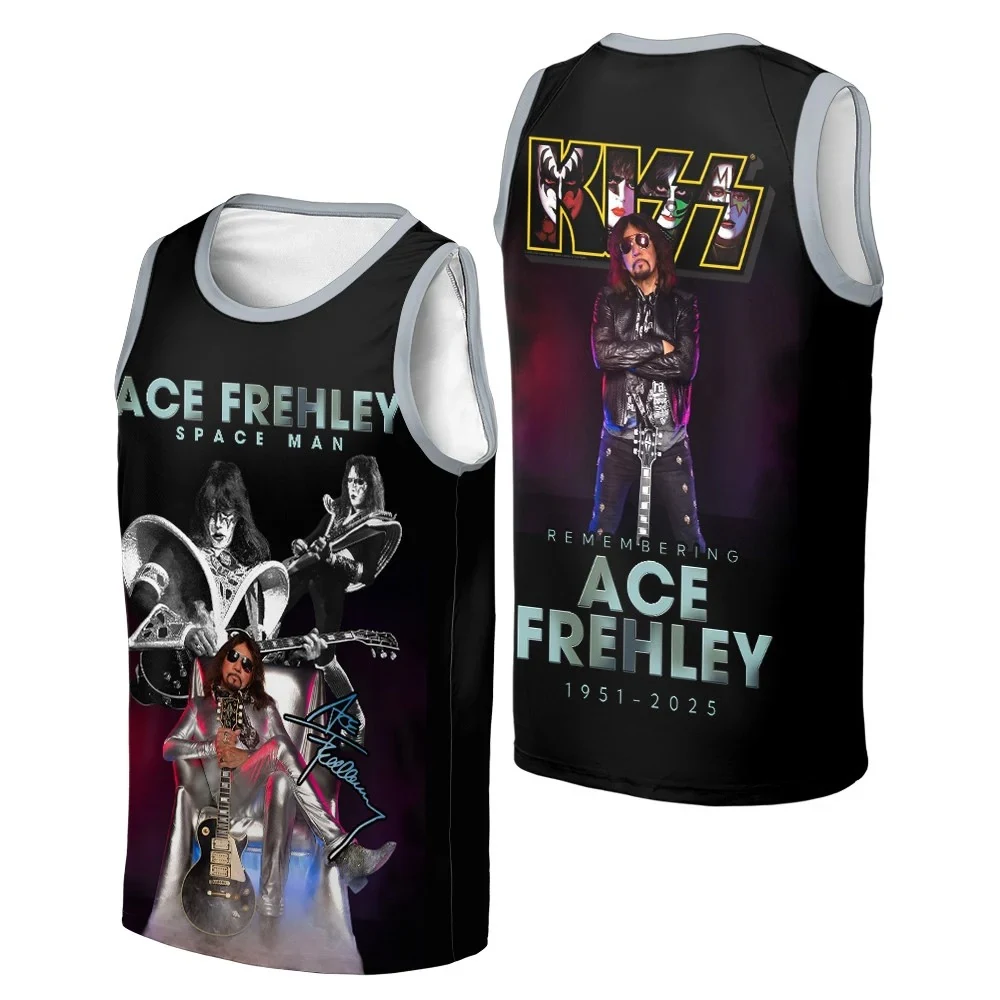 Kiss Band Ace Frehley Remembering Hoodie 6 Ace Frehley commemorative sleeveless shirt featuring Kiss imagery.