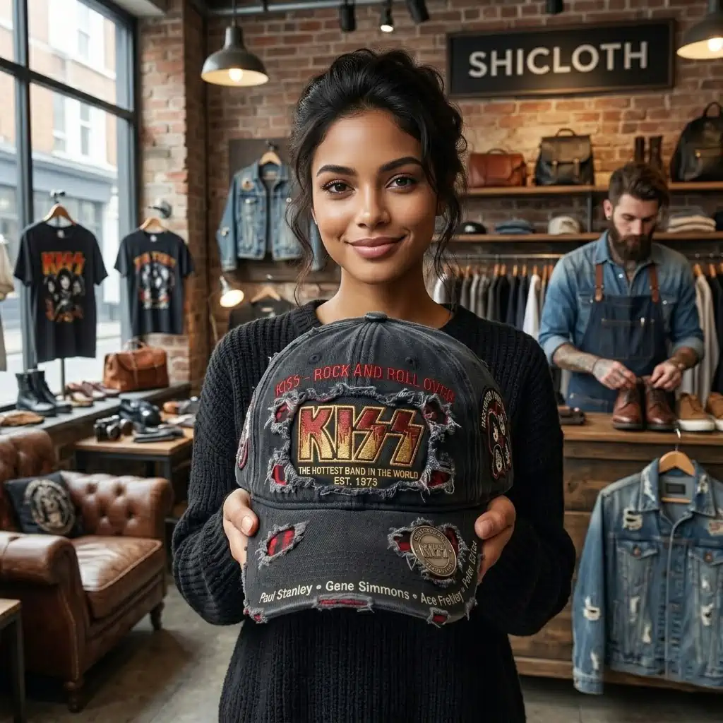 Kiss Rock And Roll Over The Hottest Band In The World Denim Cap