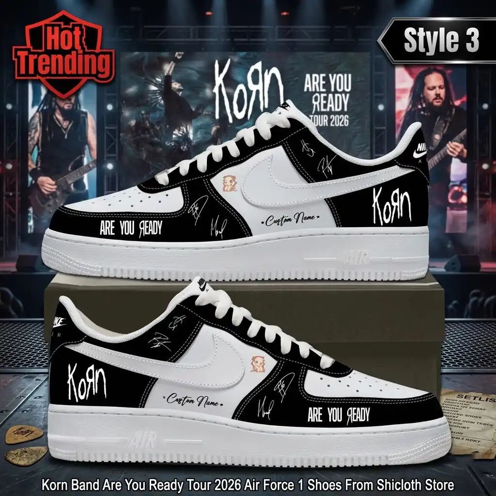 Korn Band Are You Ready Tour 2026 Air Force 1 Shoes 15 Custom Korn band Air Force 1 shoes with Are You Ready Tour 2026 design