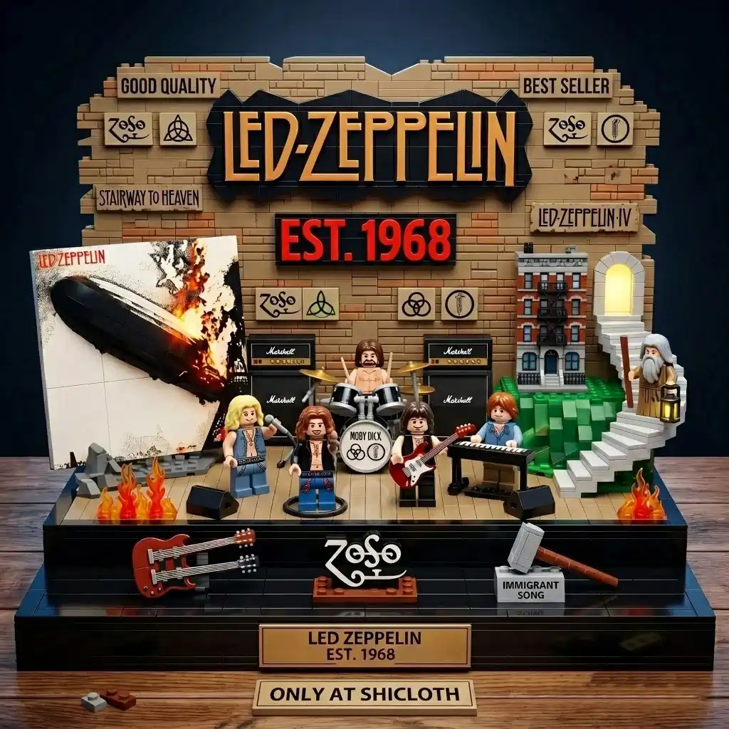 Led Zeppelin brick stage display with Shicloth branding!