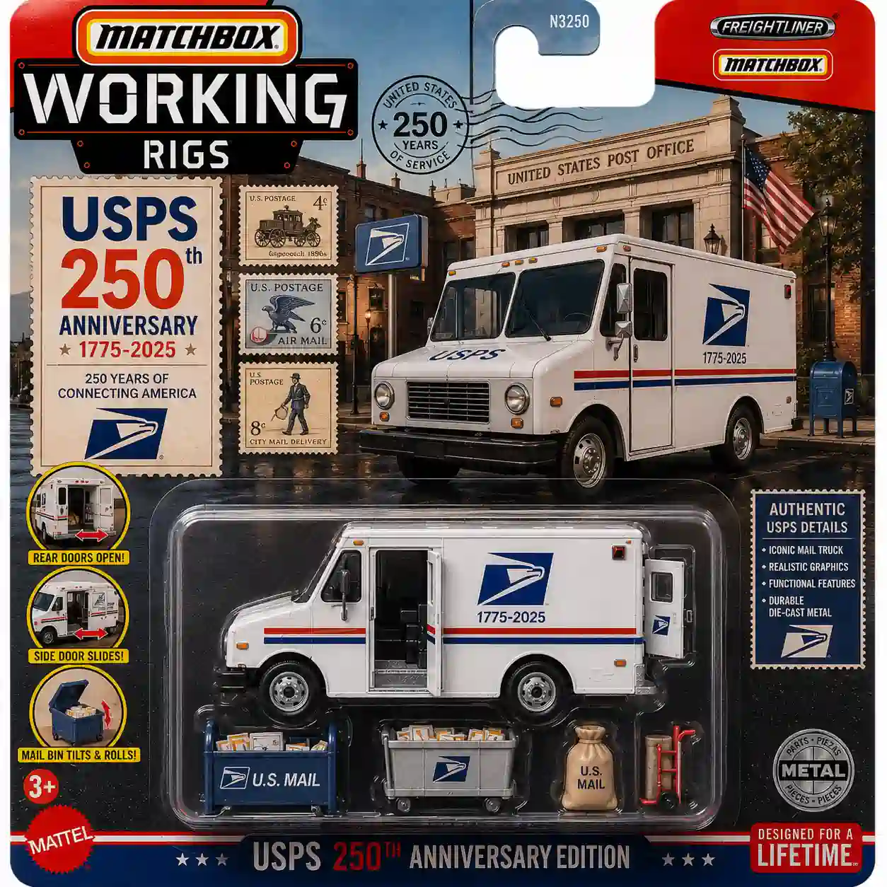 Hot Wheels Matchbox Working Rigs USPS 250th Anniversary Edition 3 Hot Wheels Matchbox Working Rigs USPS 250th Anniversary Edition - Image 3