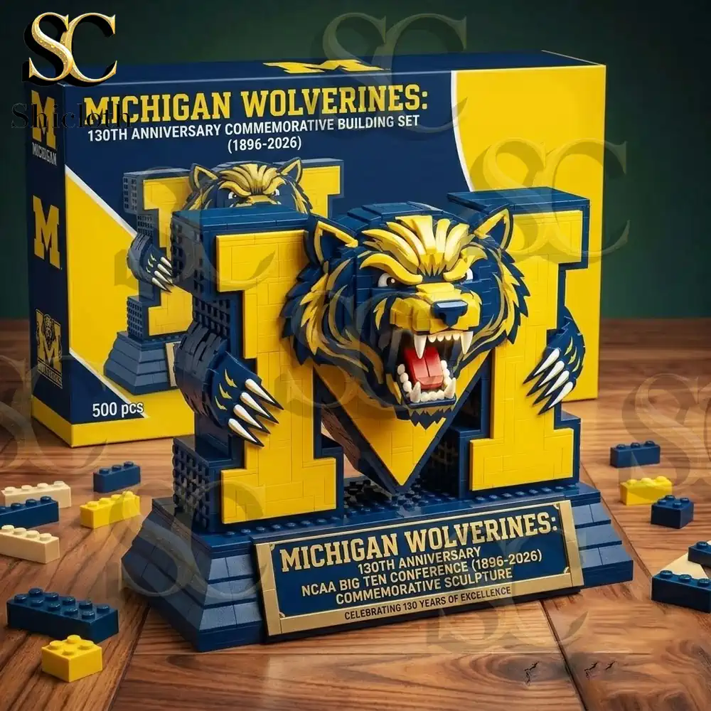Alternative view of Michigan Wolverines 130th Anniversary Building Brick Set