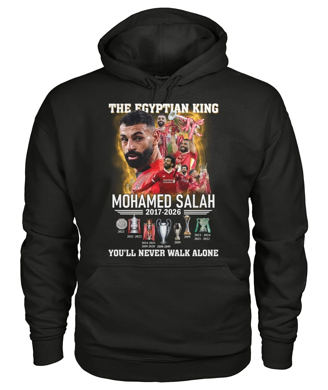 Mohamed Salah The Egyptian King Liverpool FC commemorative black hoodie