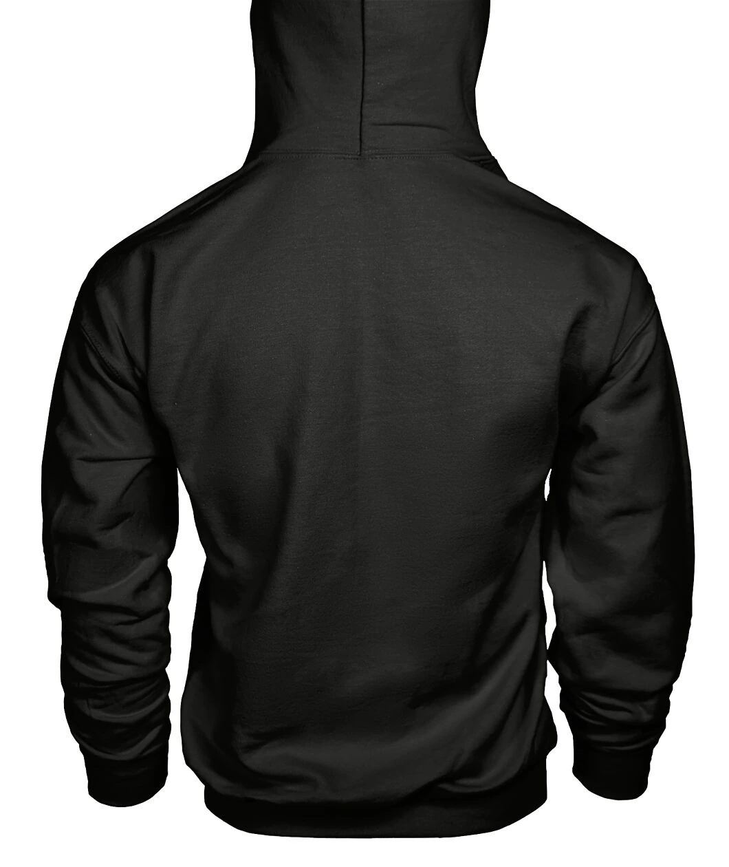 The Egyptian King Mohamed Salah 2017-2026 You'll Never Walk Alone Hoodie 3 Back view of a plain black hooded sweatshirt