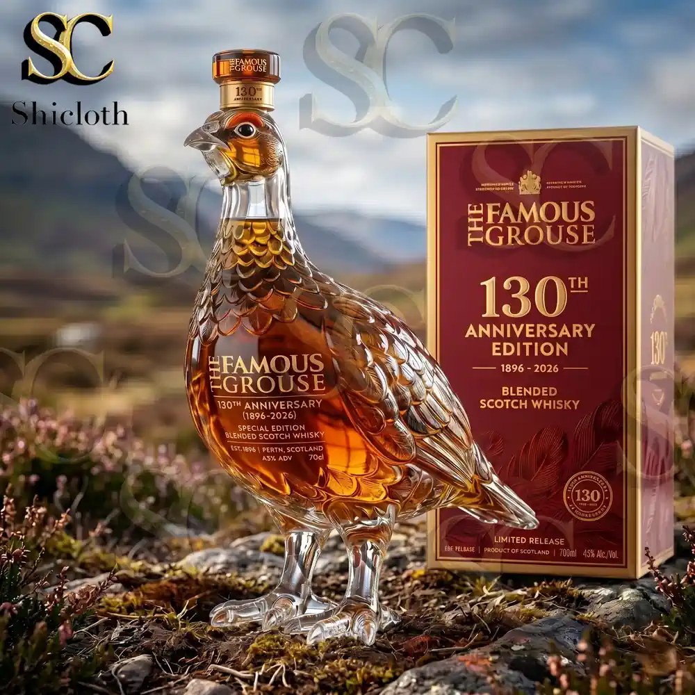 Bird shaped whisky bottle with anniversary box in outdoor landscape!