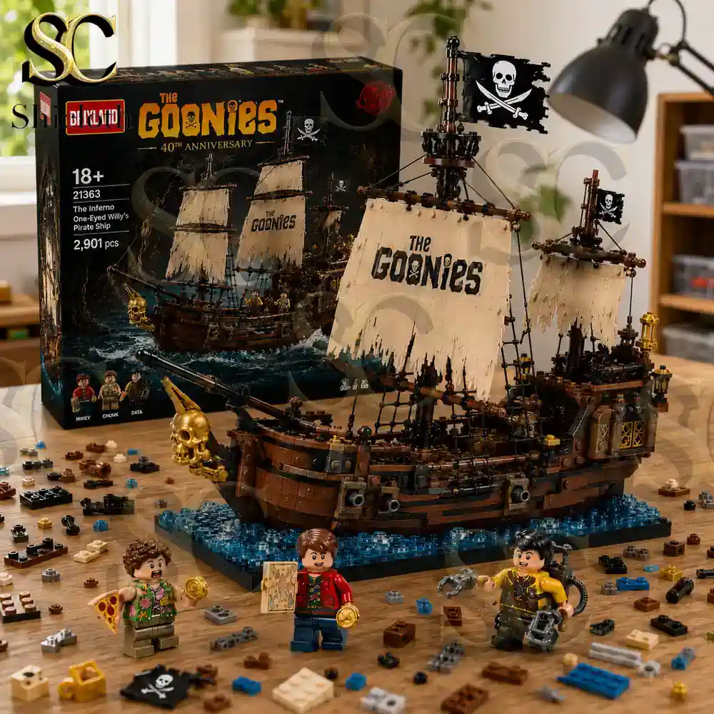 The Goonies 40th Anniversary Collector Brick Series 7 Shicloth Goonies pirate ship brick model with collector box!