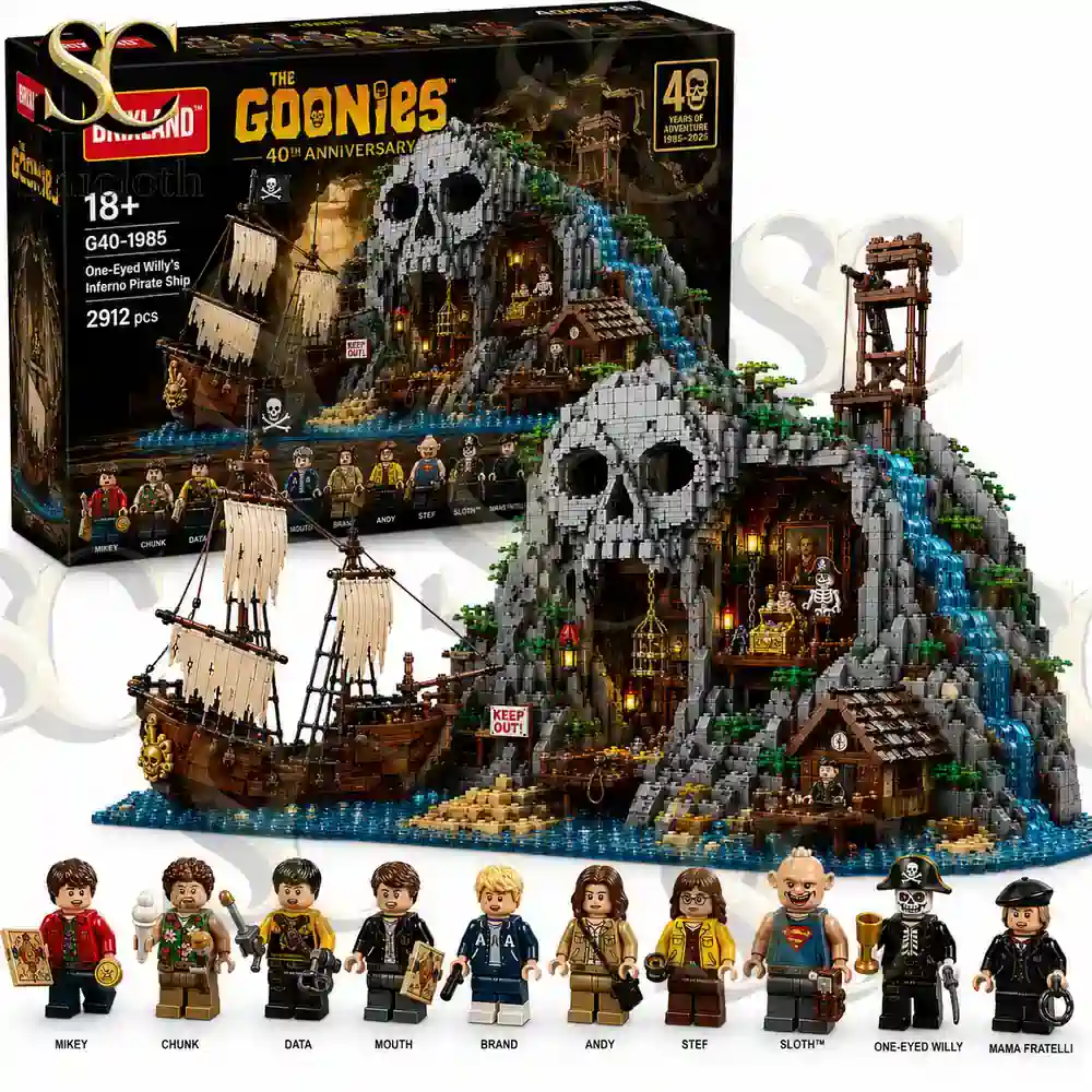 The Goonies 40th Anniversary Collector Brick Series 5 Shicloth Goonies skull cave and pirate ship brick collection!