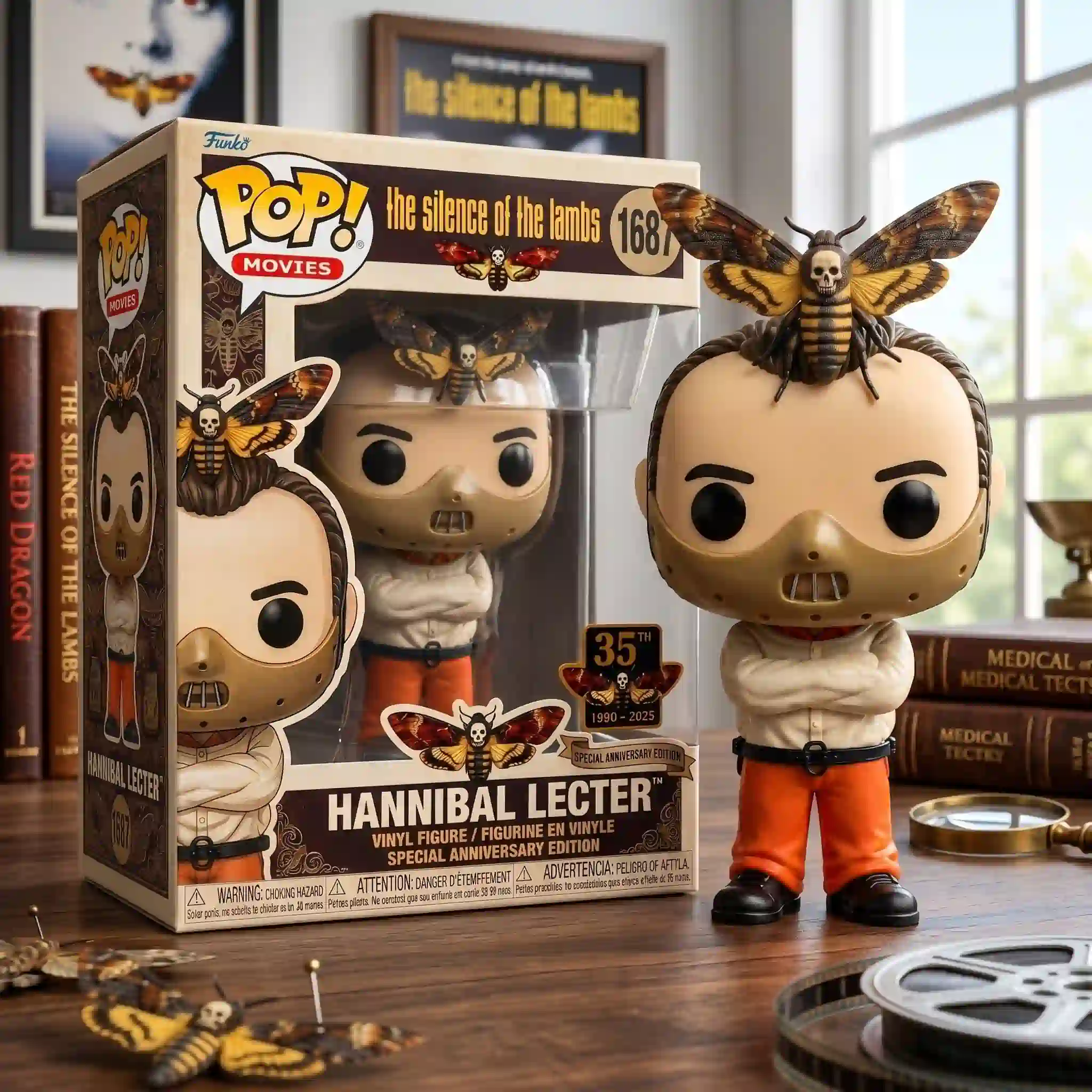 Hannibal Lecter 35th Anniversary Edition collectible figure with moth accessory