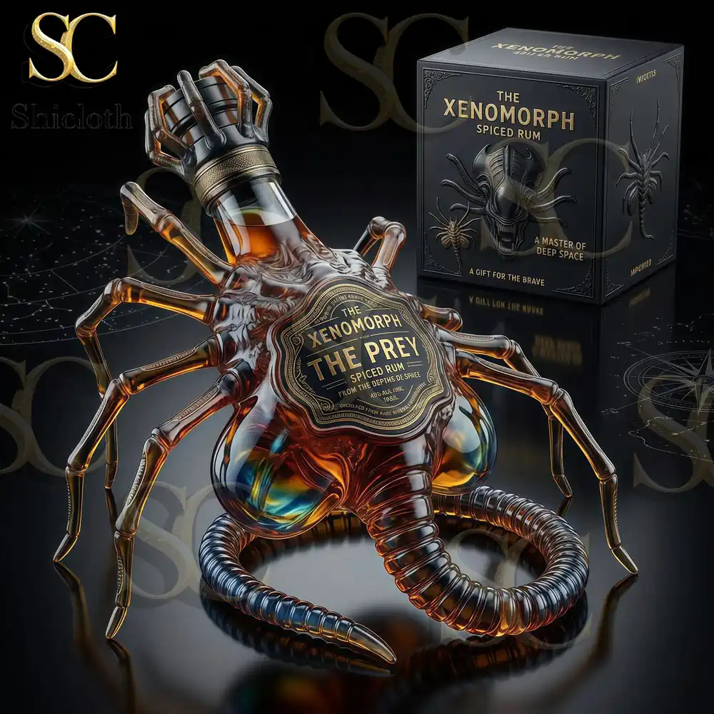 Alternative view of The Xenomorph Spiced Rum Whiskey Bottle