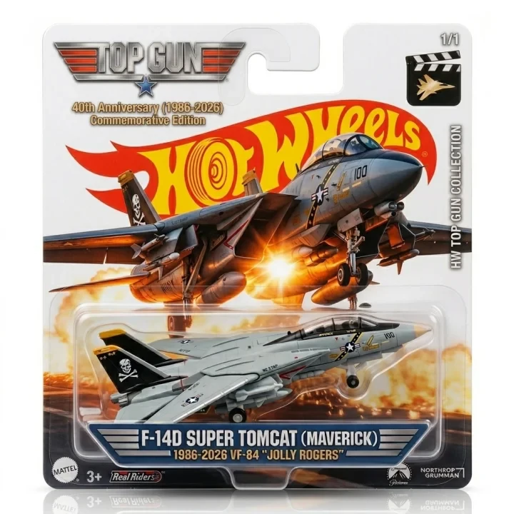 Alternative view of Hot Wheels Top Gun 40th Anniversary F-14 Super Tomcat ?Maverick? Edition