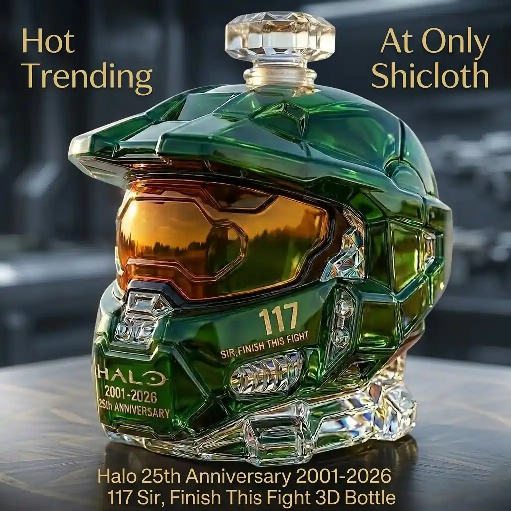 Halo 25th Anniversary Master Chief 117 glass bottle collectible