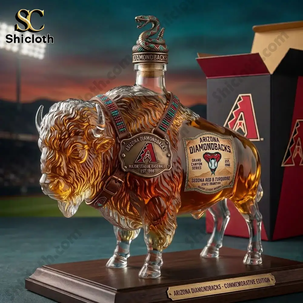 Arizona Diamondbacks commemorative bison-shaped whiskey decanter